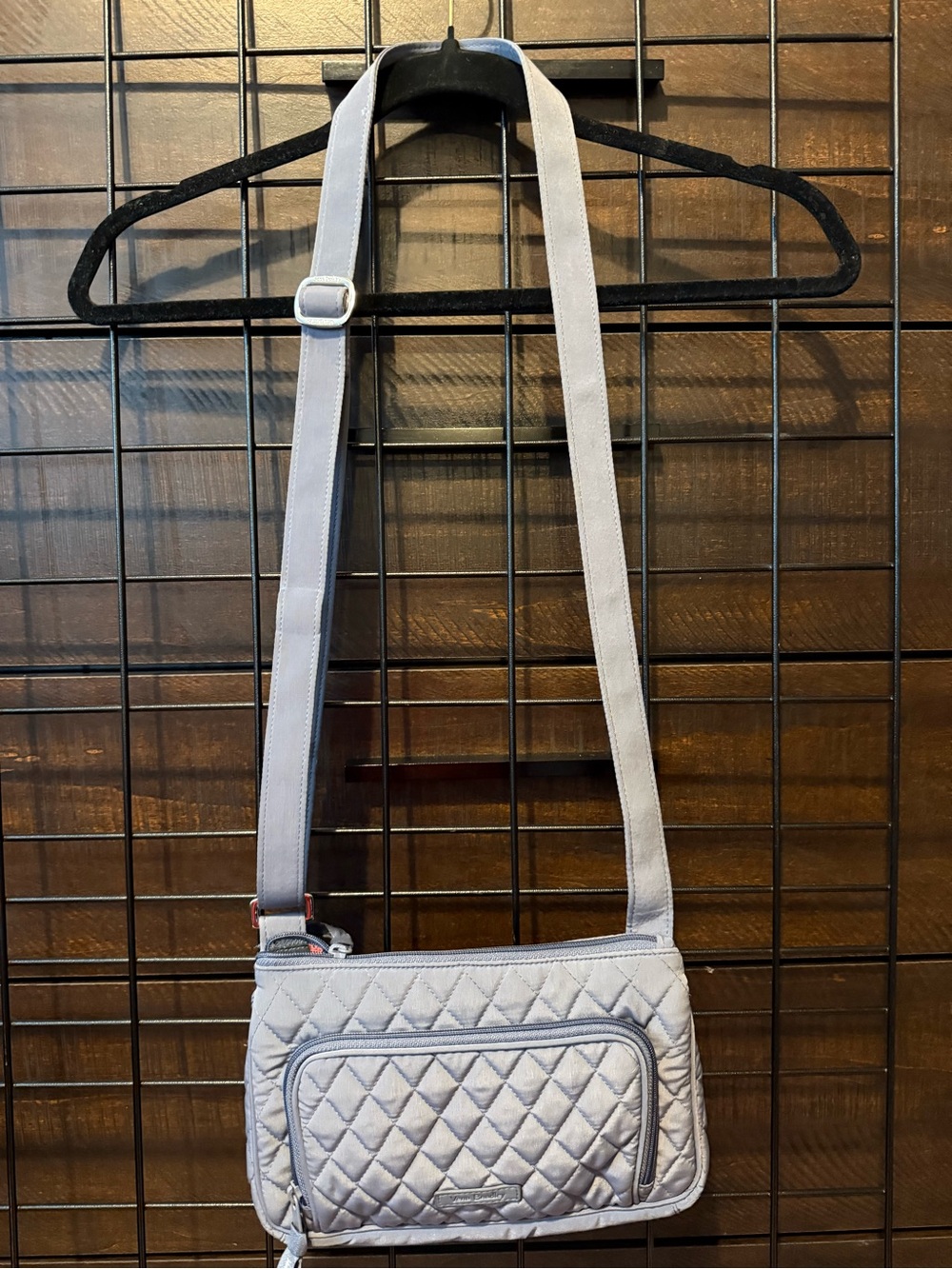 Vera Bradley Quilted Light Gray Crossbody Bag